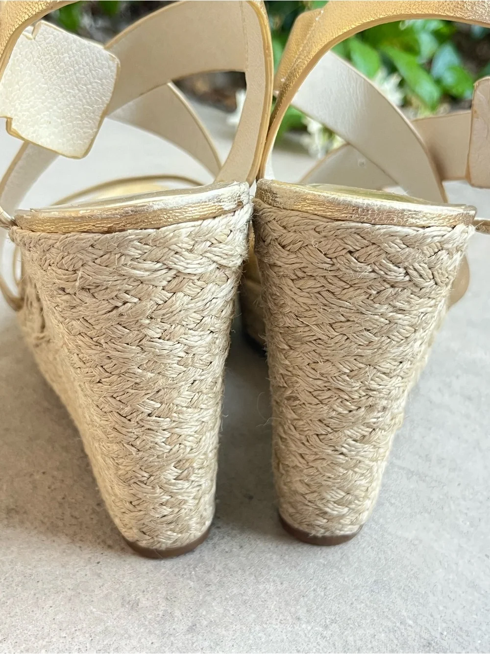 Michael Kors gold wedge sandals 8.5